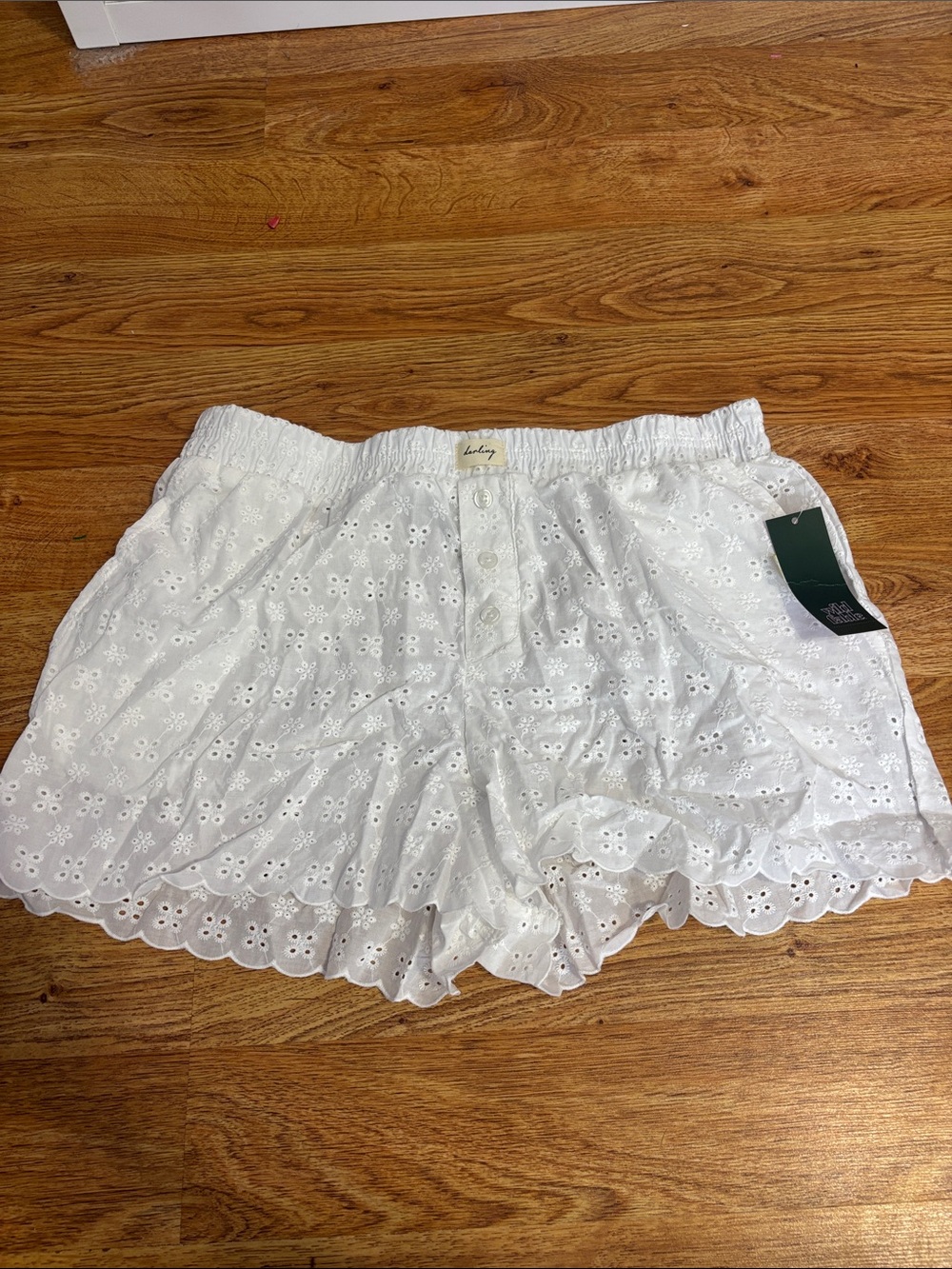 wild fable White Eyelet Drawstring Shorts